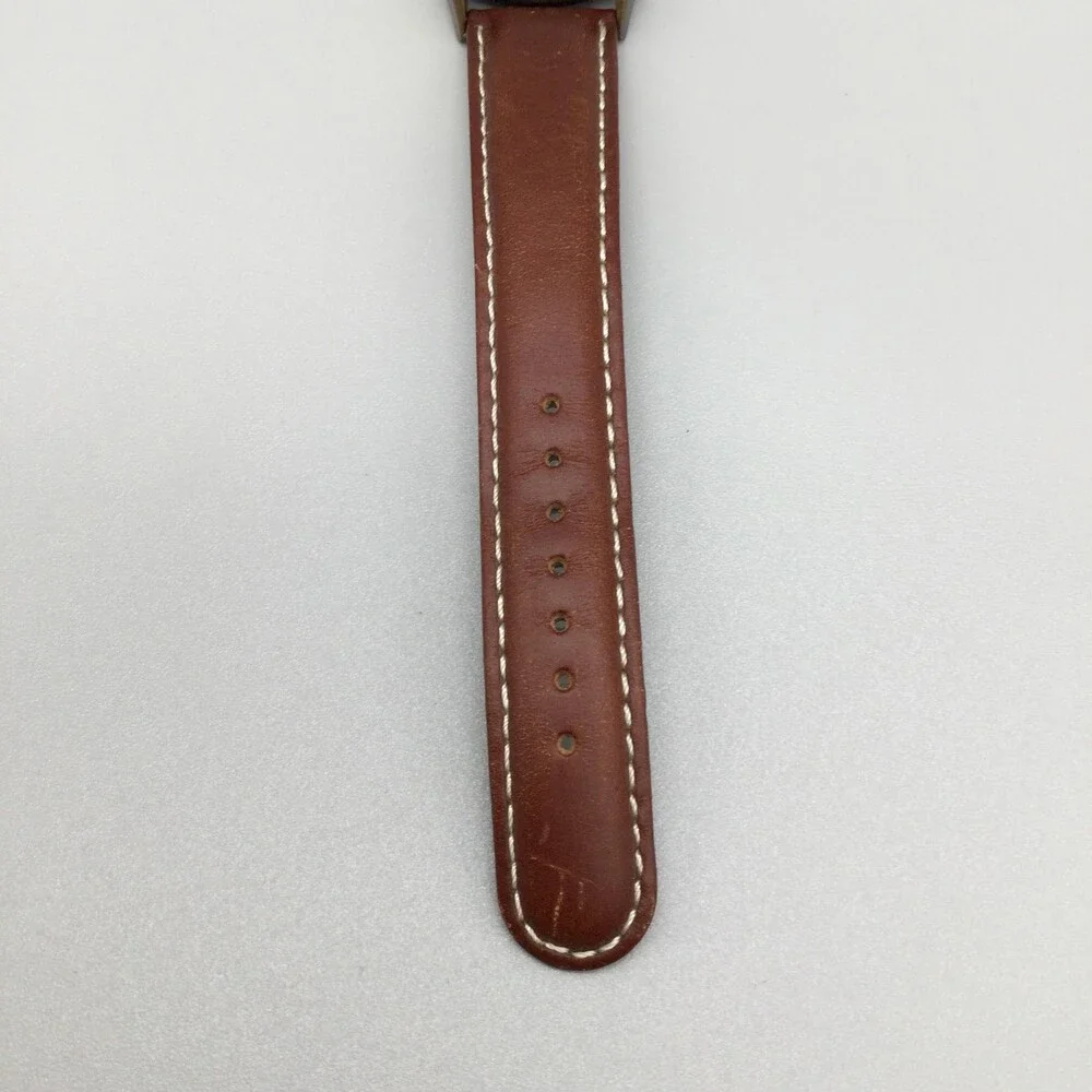 Relic Unisex Watch 34mm Bronze Dial Brown Leather Roman Numeral New Battery